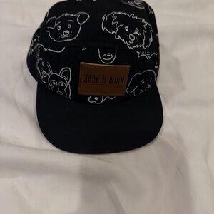 Black Kids Hat with Dog Print